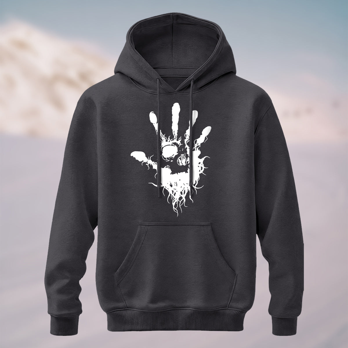 Cotton Made Mystic Hand Print Hoodie Charcoal