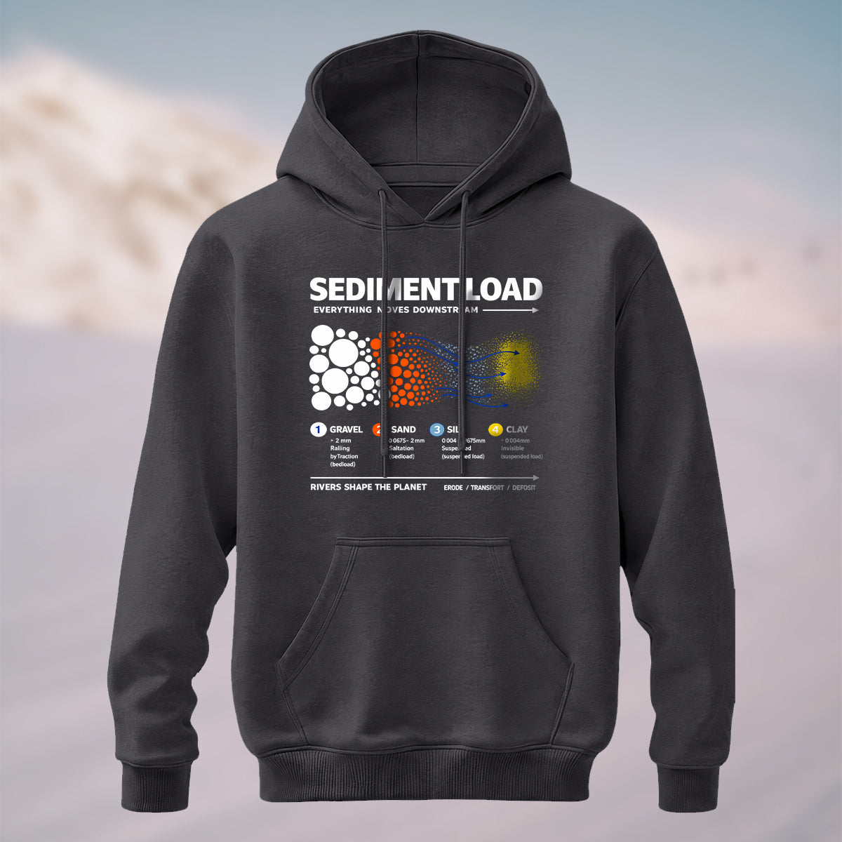 Cotton Made Sediment Load Geology Hoodie Charcoal