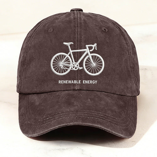 Casual Eco-Friendly Bicycle Baseball Cap Brown