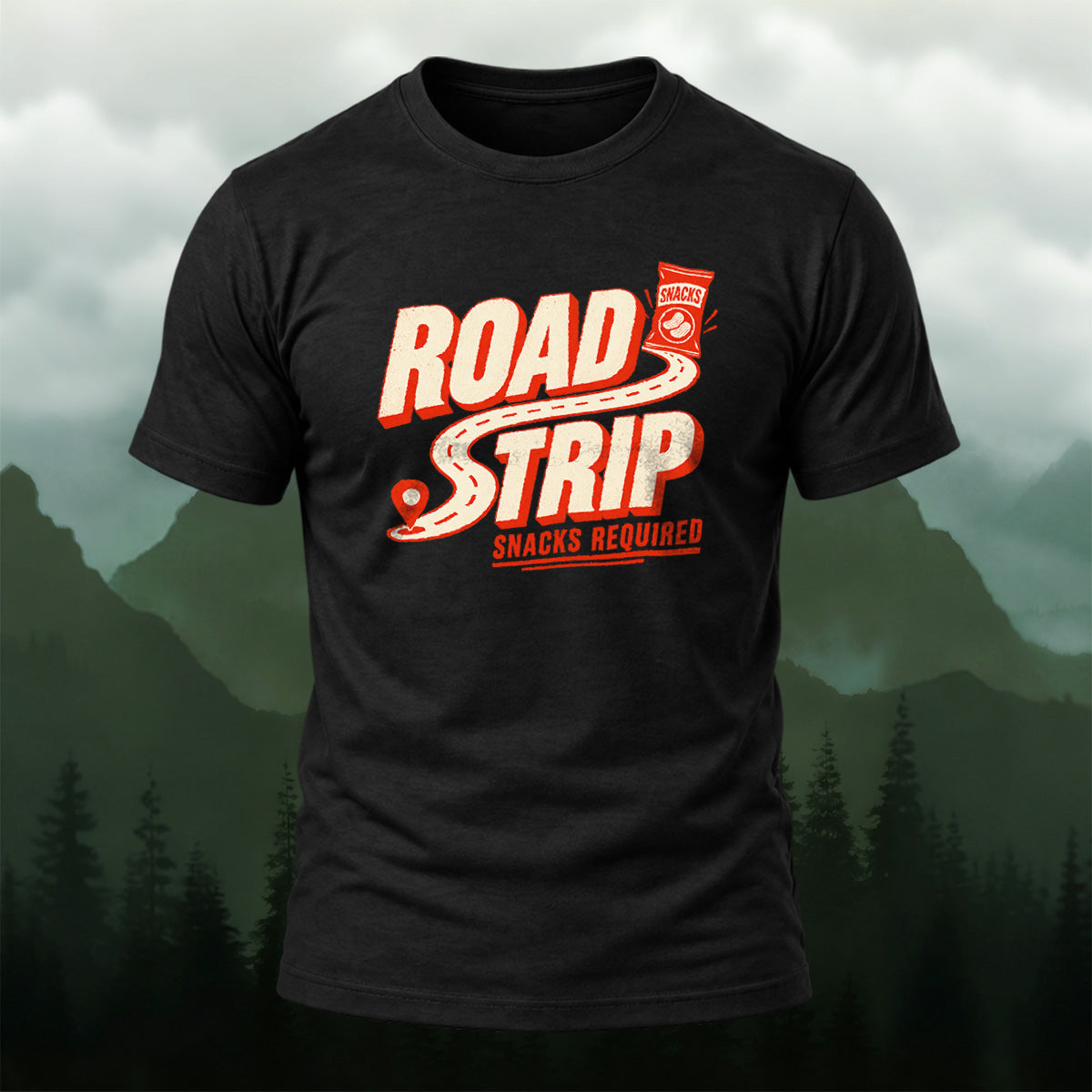 Vintage Road Trip Soft Cotton T-Shirt Black