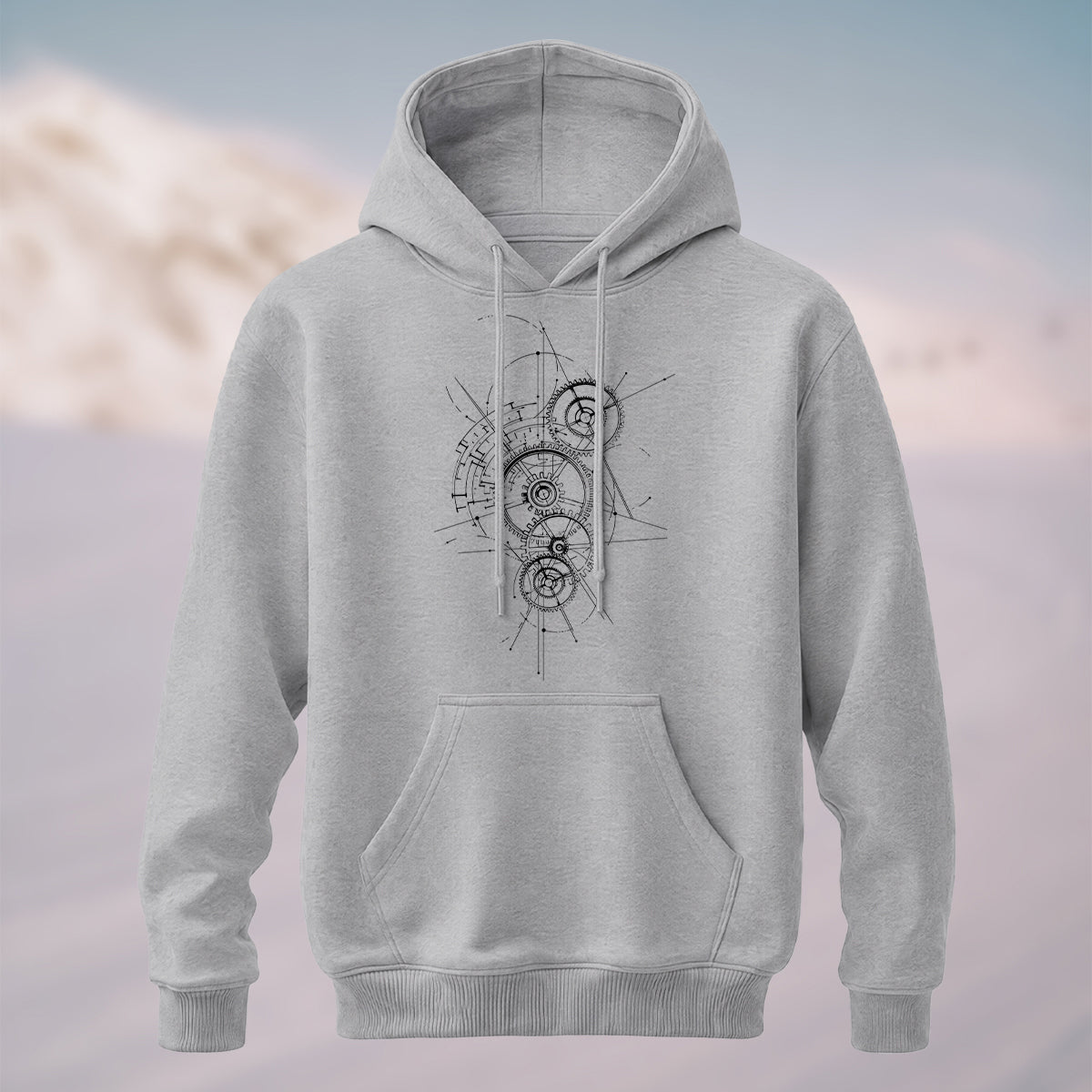 Cotton Made Artistic Mechanical Hoodie Heather Grey