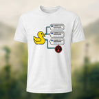 Rubber Duck Debugging Print Casual Soft Cotton T-Shirt White