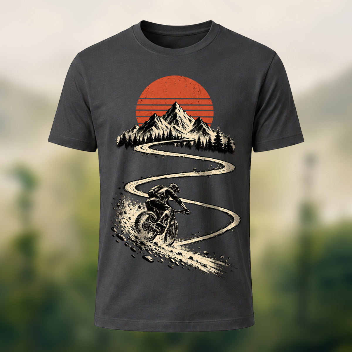 Vintage Mountain Ride Premium T-Shirt Charcoal