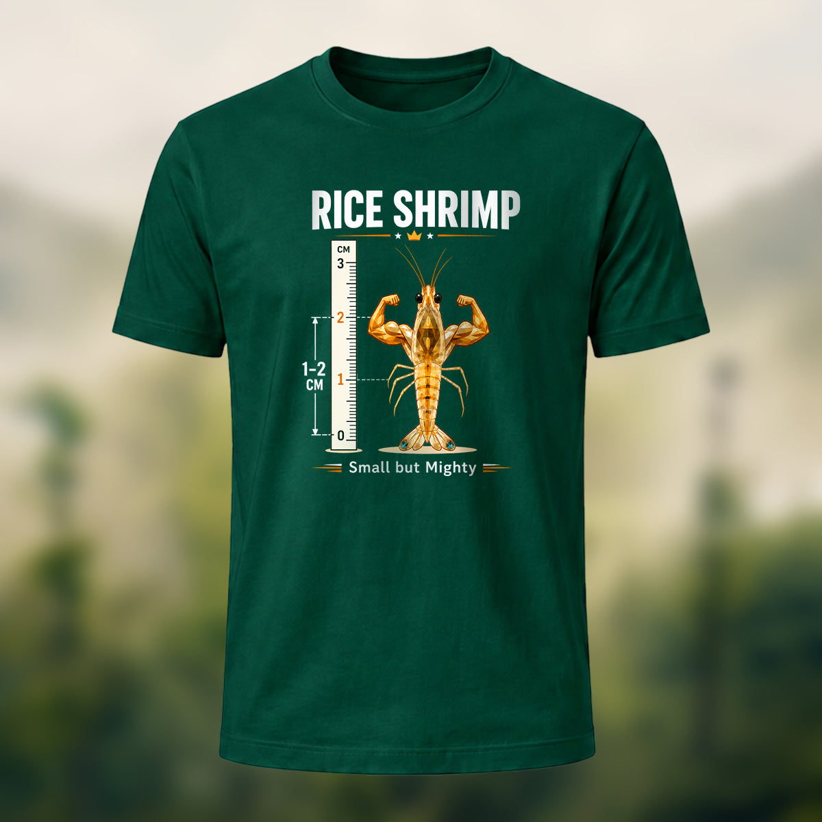 Cheeky Muscular Rice Shrimp Cotton T-Shirt Forest Green