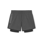 Double Layer Stretch Running Shorts Black