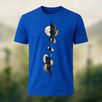 Mystical Geometric Planet Soft Cotton T-Shirt Royal Blue
