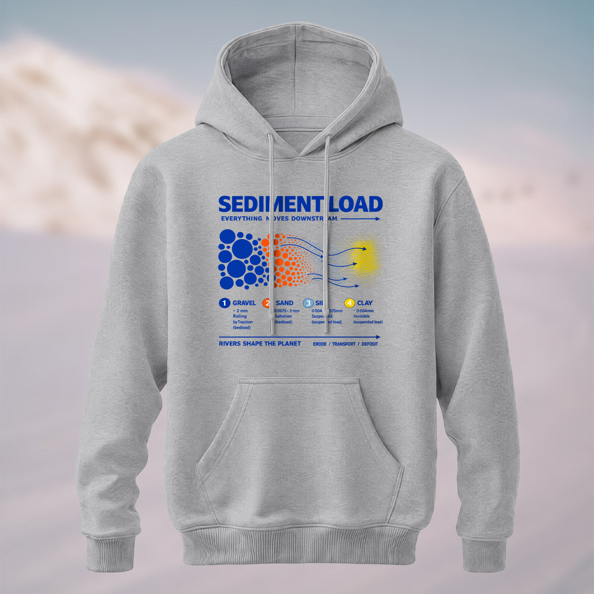 Cotton Made Sediment Load Geology Hoodie Heather Grey