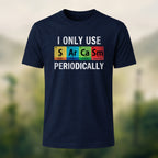 Chemical Element Print Casual Cotton T-Shirt Navy