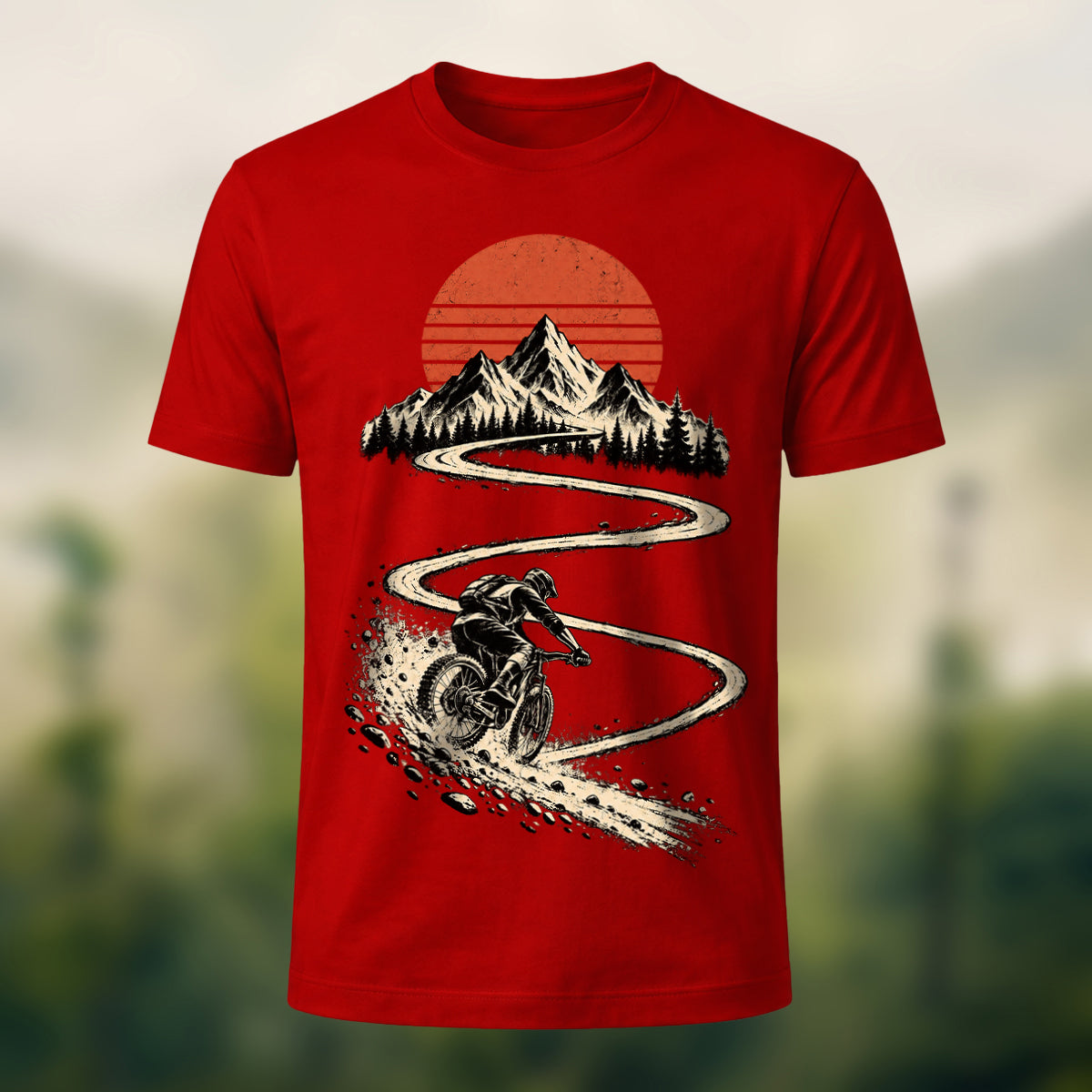 Vintage Mountain Ride Premium T-Shirt Red