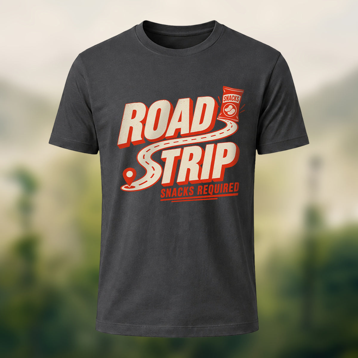 Vintage Road Trip Soft Cotton T-Shirt Charcoal