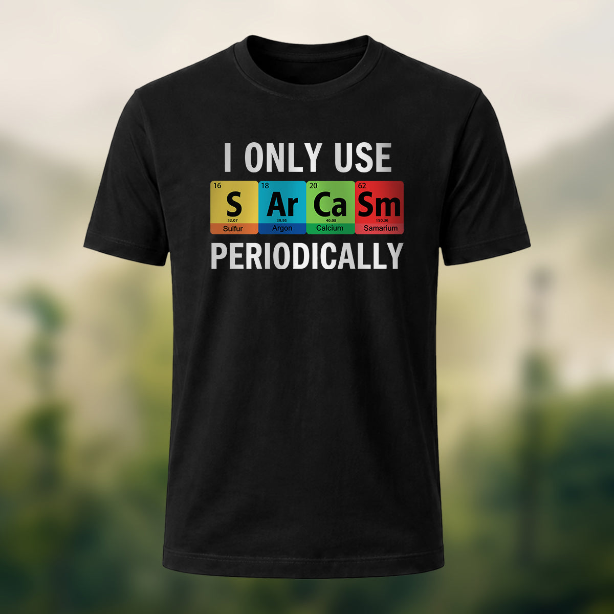 Chemical Element Print Casual Cotton T-Shirt Black