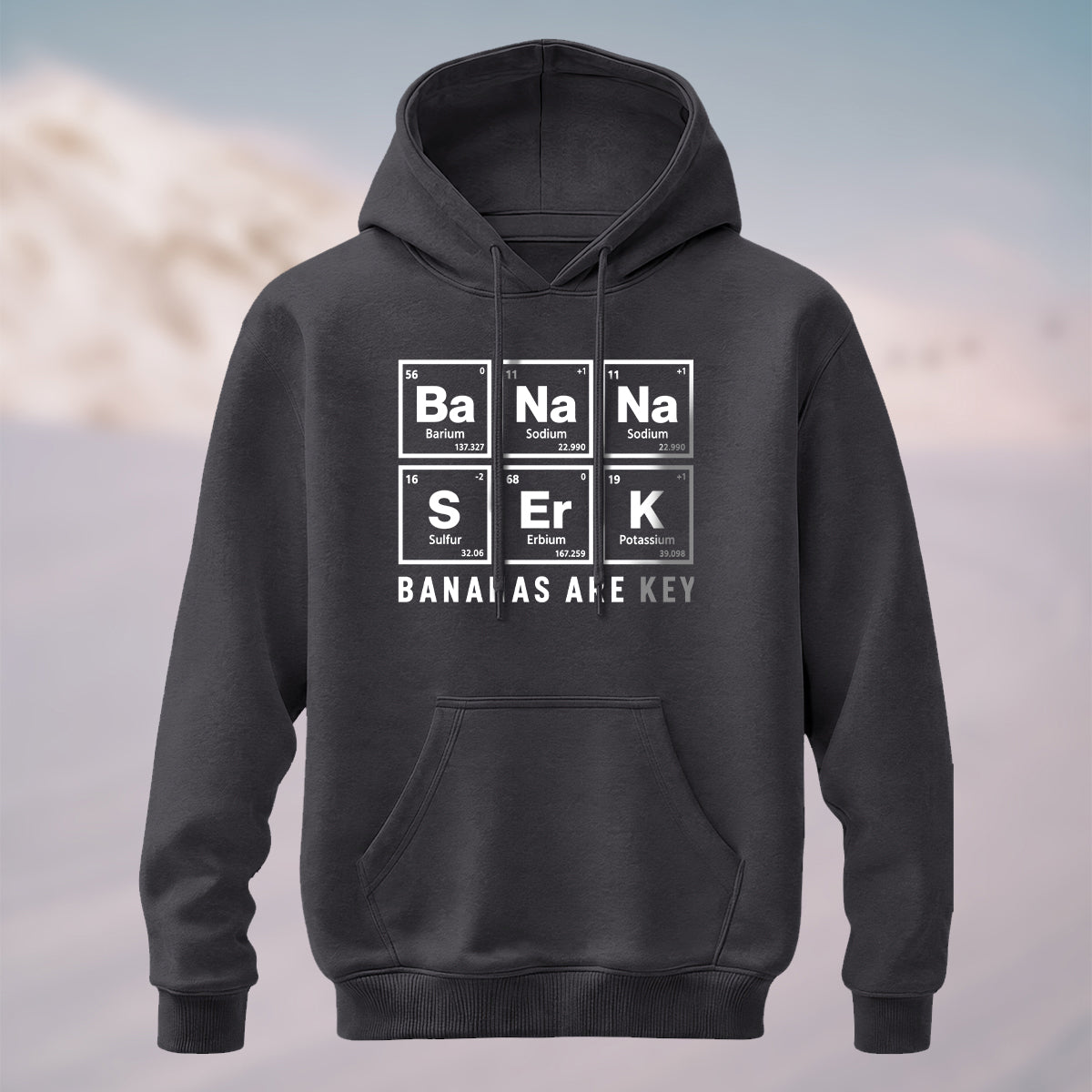Cotton Made Chemistry Banana Pun Hoodie Charcoal