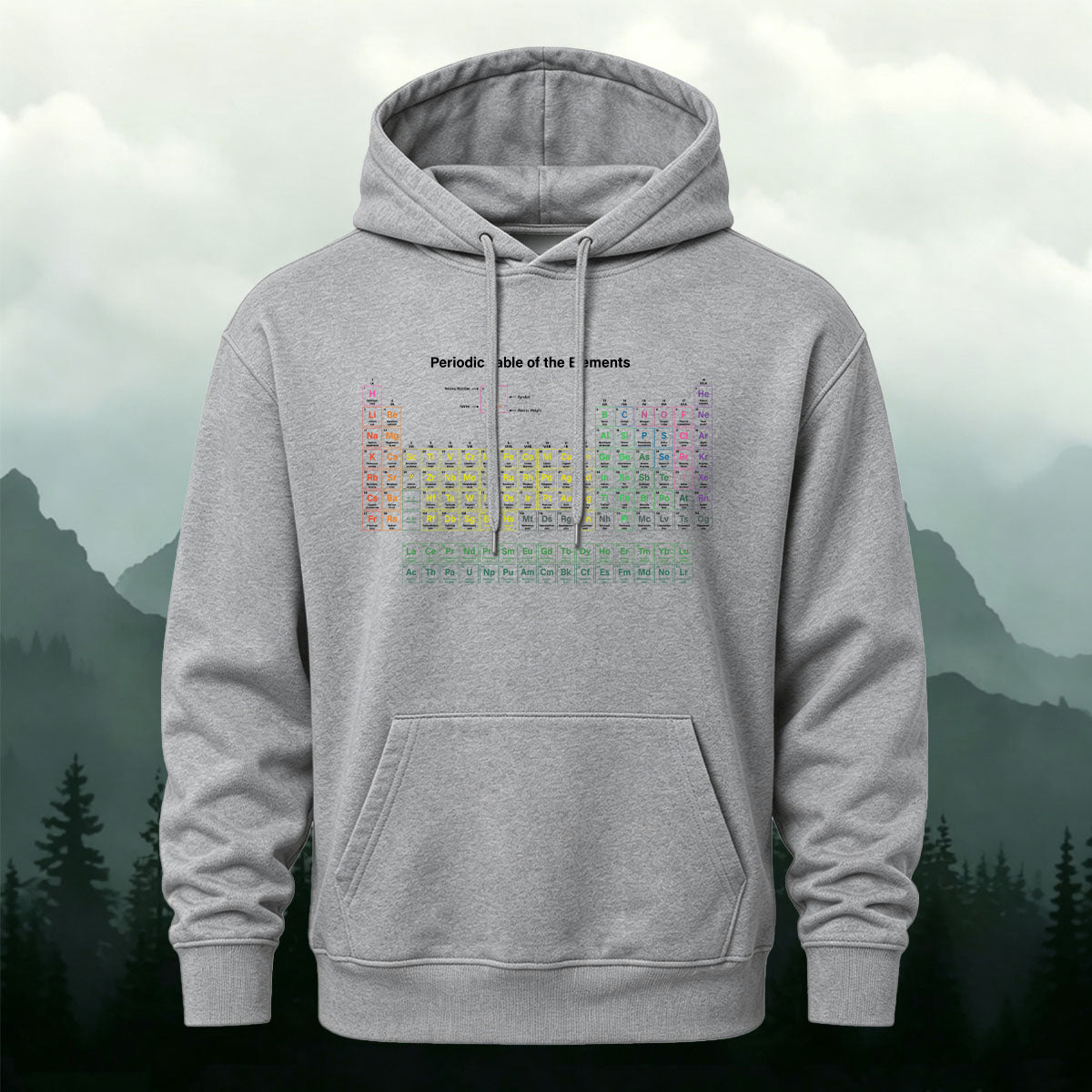 Cotton Made Periodic Table of Elements Hoodie Gray