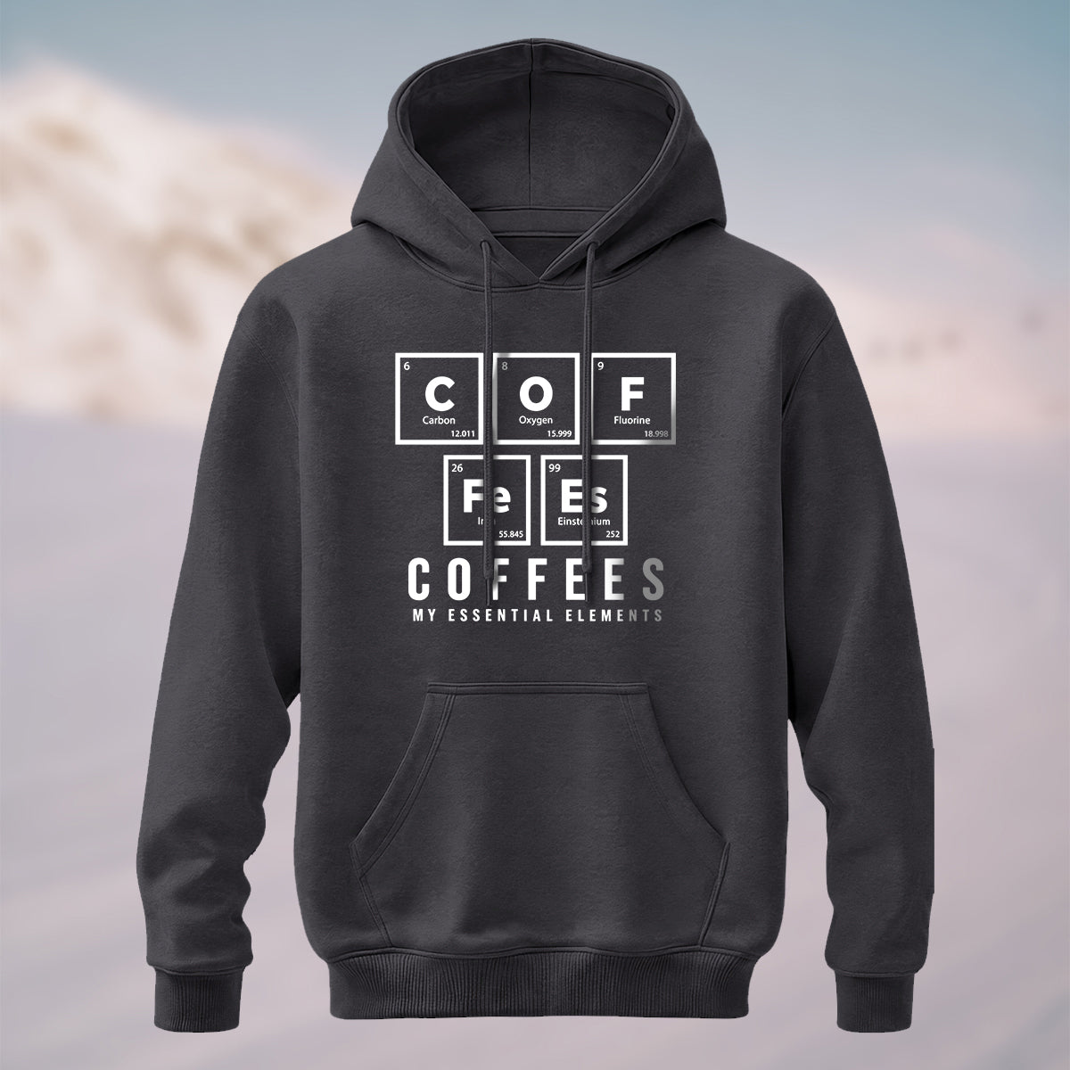 Cotton Made Chemistry Coffee Pun Hoodie Charcoal