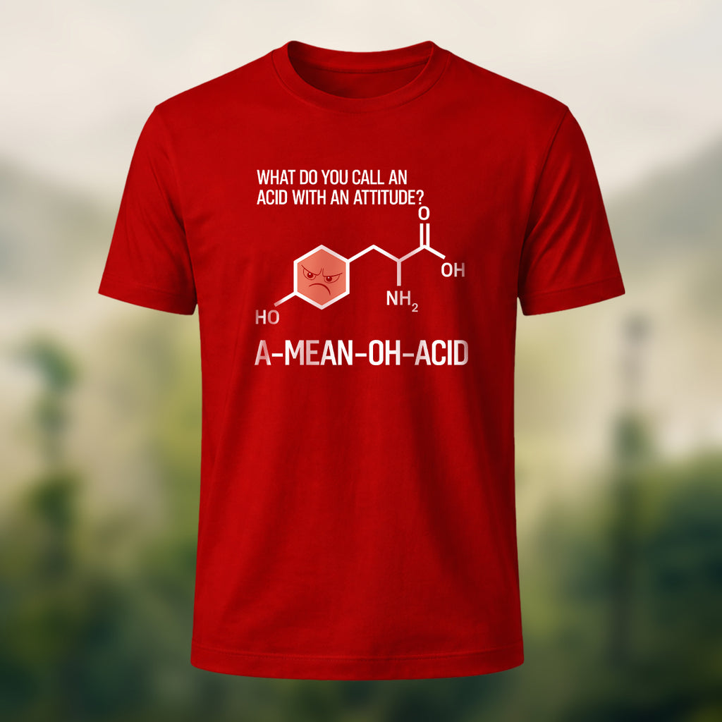 Chemical Reaction Equation Print Soft Cotton T-Shirt Red