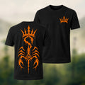 Intricate Scorpion Emblem Combed Cotton T-Shirt Black