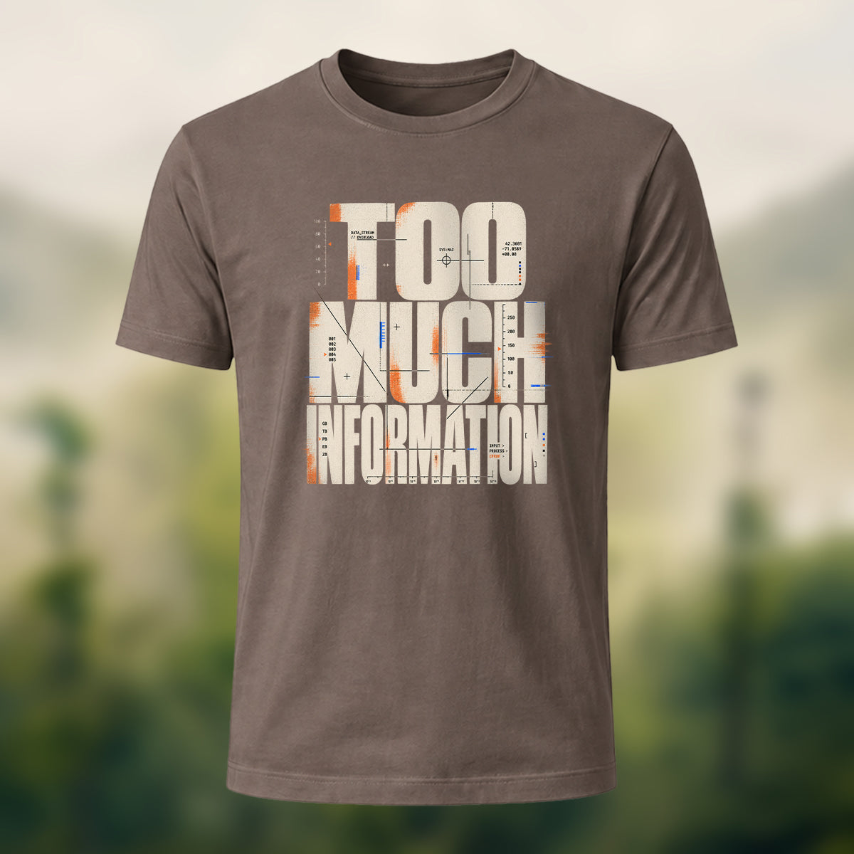 Minimal Information Overload Soft Cotton T-Shirt Coffee