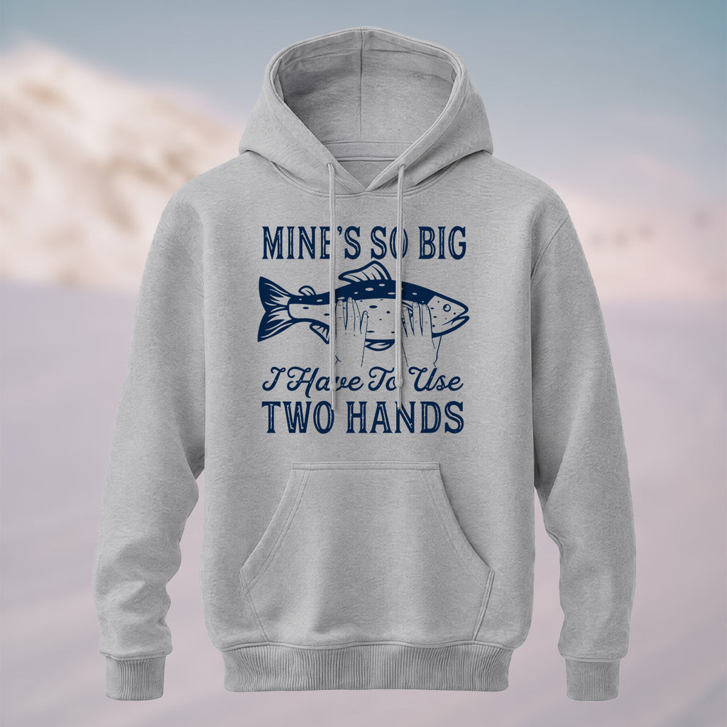 Cotton Made Retro Fishing Humor Hoodie Heather Grey