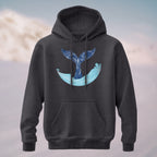 Cotton Made Linear Whale Tail Hoodie Charcoal