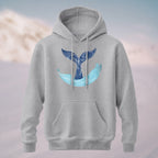 Cotton Made Linear Whale Tail Hoodie Heather Grey