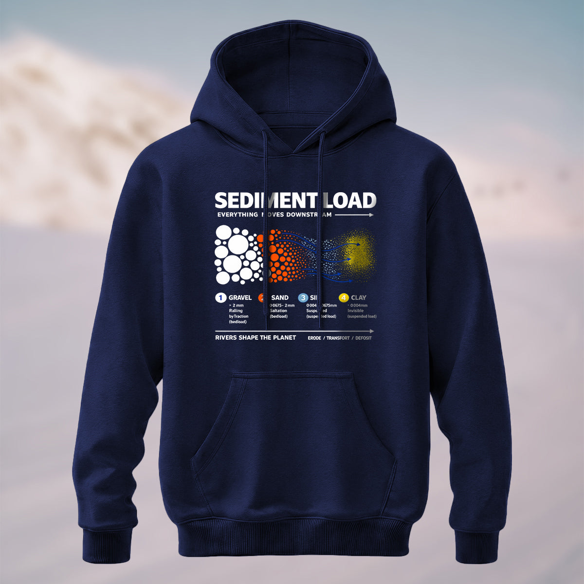 Cotton Made Sediment Load Geology Hoodie Navy
