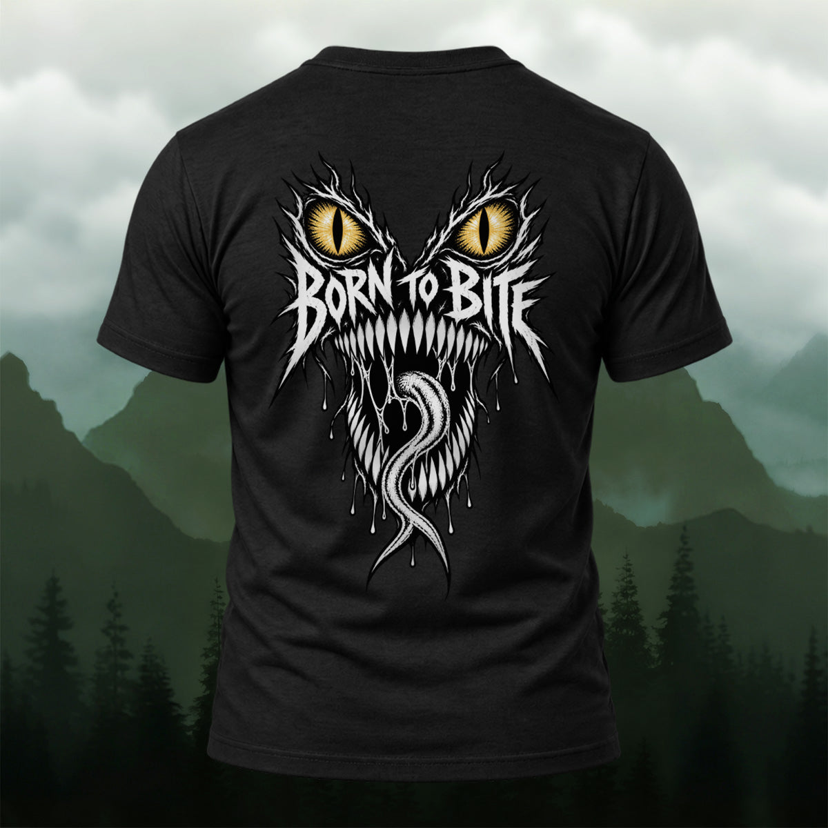 Dark Fierce Beast Combed Cotton T-Shirt Black