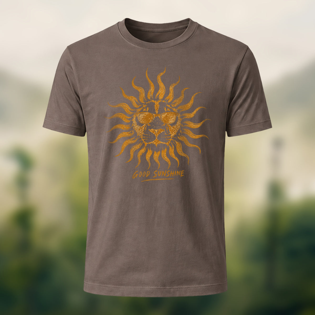 Creative Vintage Lion Premium Cotton T-Shirt Coffee