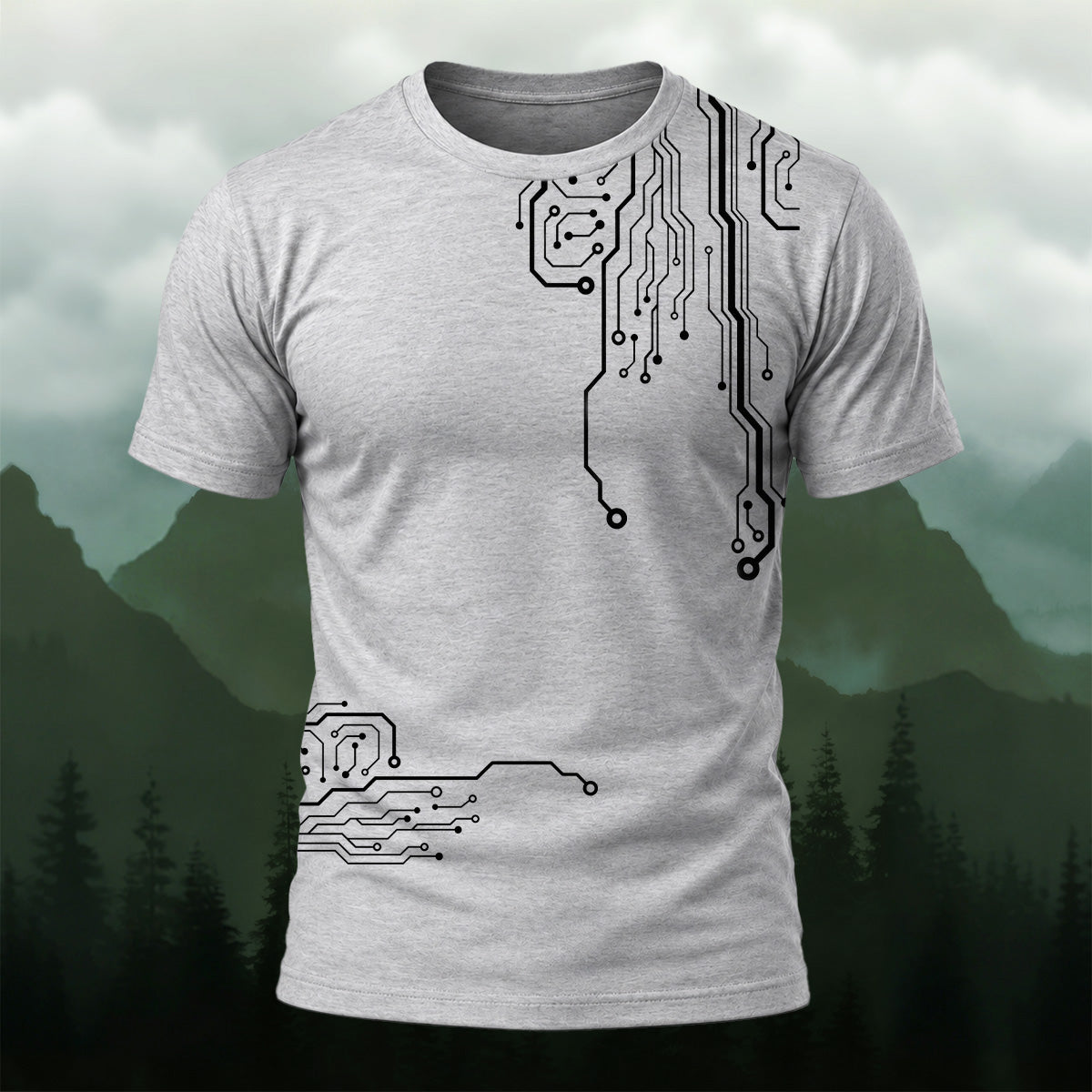 Modern Digital Circuits Casual T-Shirt Heather Grey