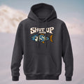Cotton Made Vintage Playful Fishing Hoodie Dark Grey