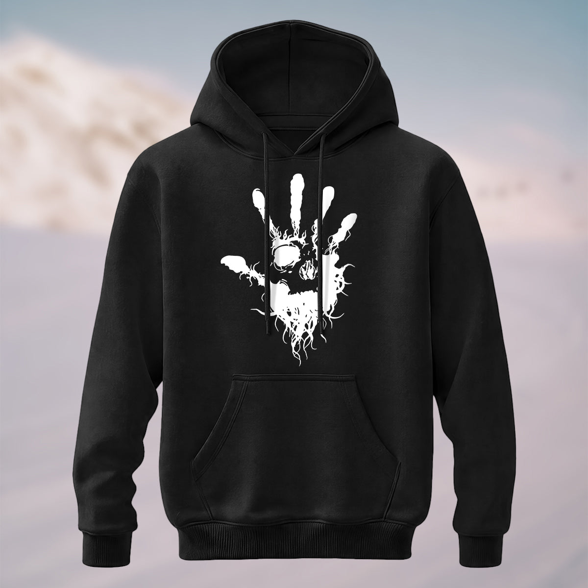 Cotton Made Mystic Hand Print Hoodie Black