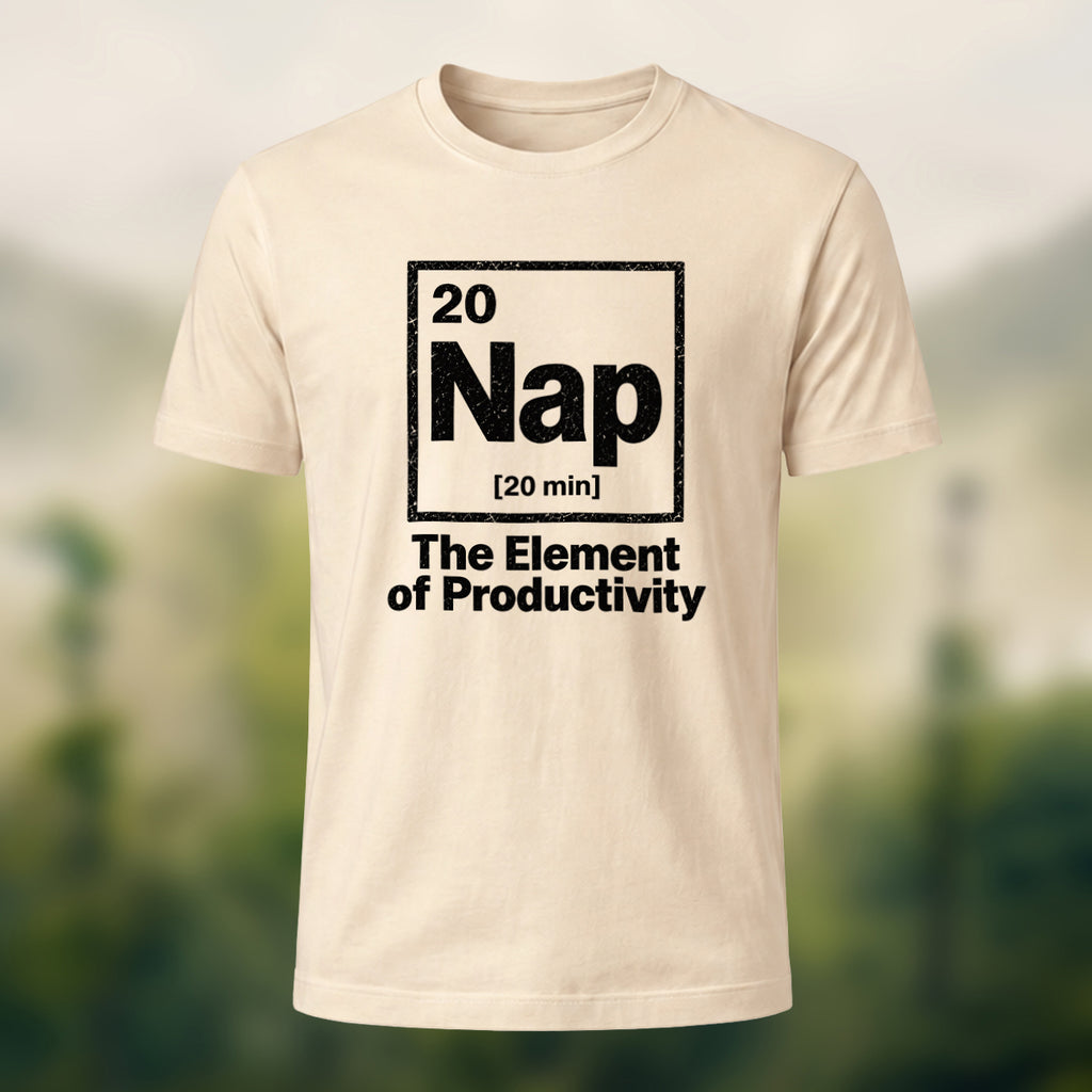 Minimal Nap Element Premium Cotton T-Shirt Beige