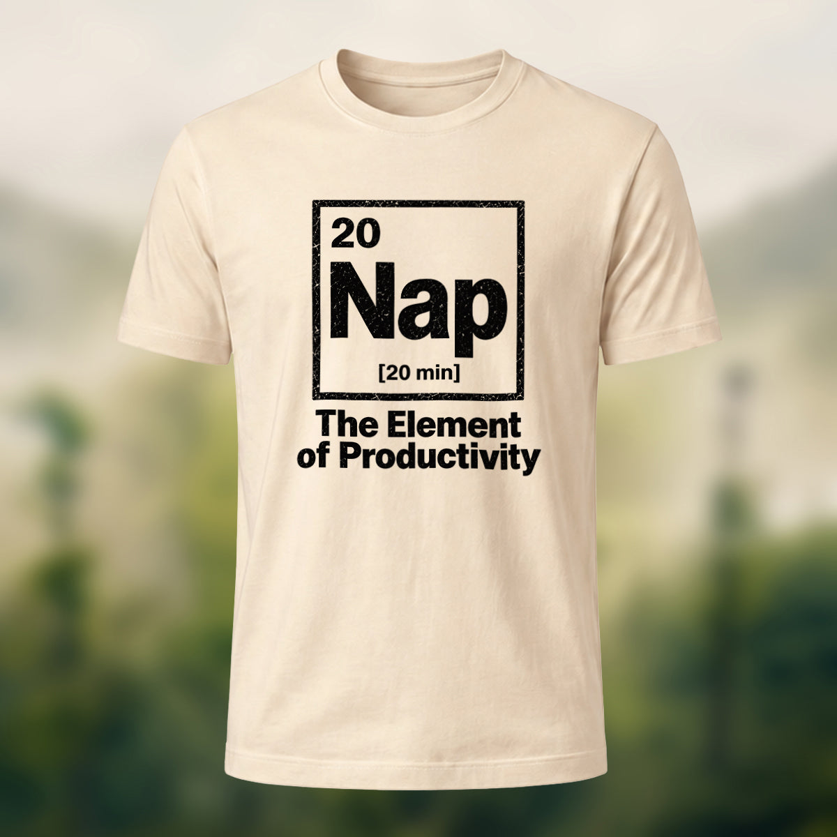 Minimal Nap Element Premium Cotton T-Shirt Beige