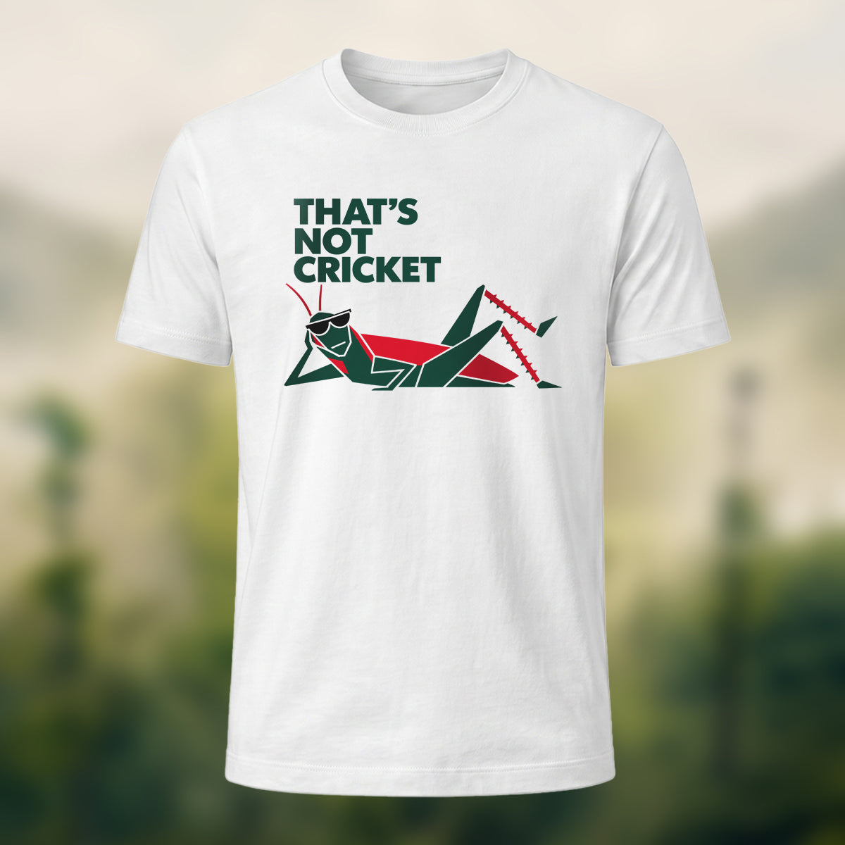 Witty Laid-Back Cricket Combed Cotton T-Shirt White