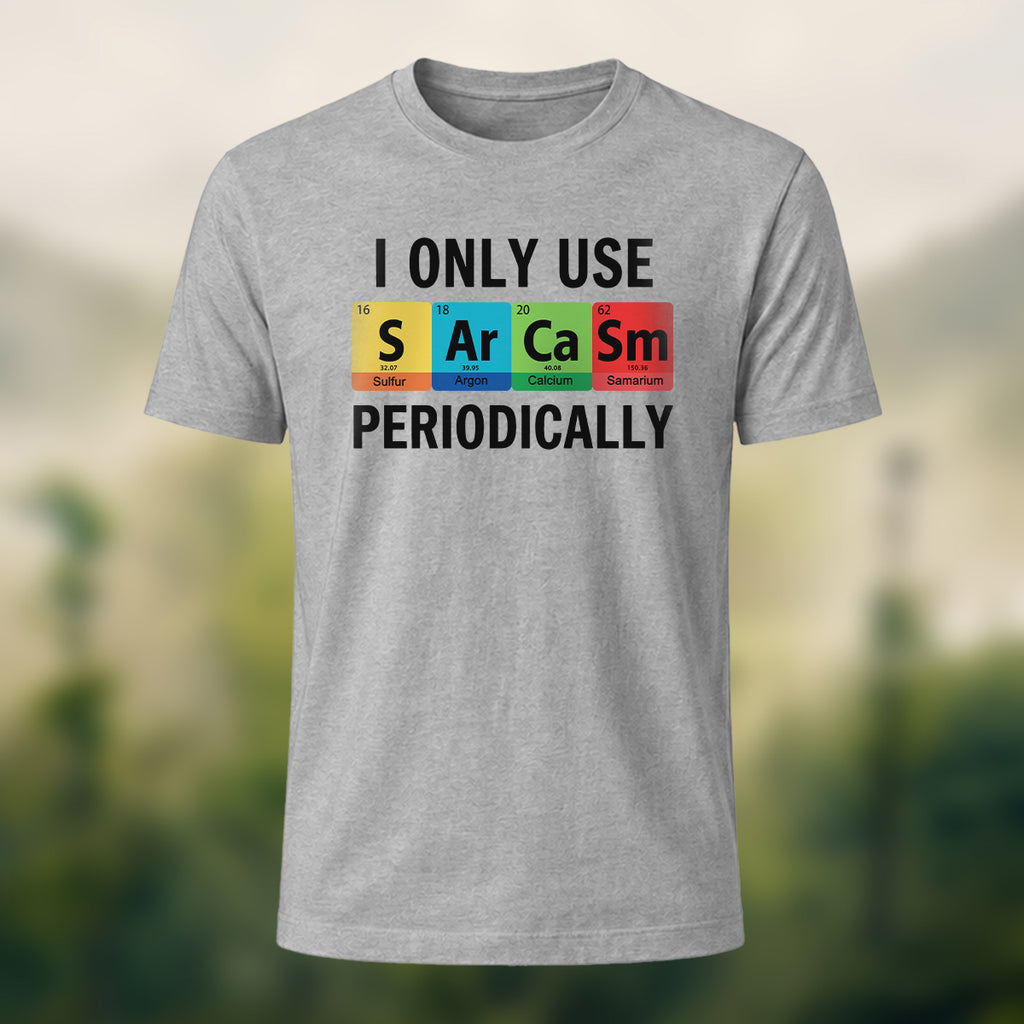 Chemical Element Print Casual Cotton T-Shirt Heather Grey