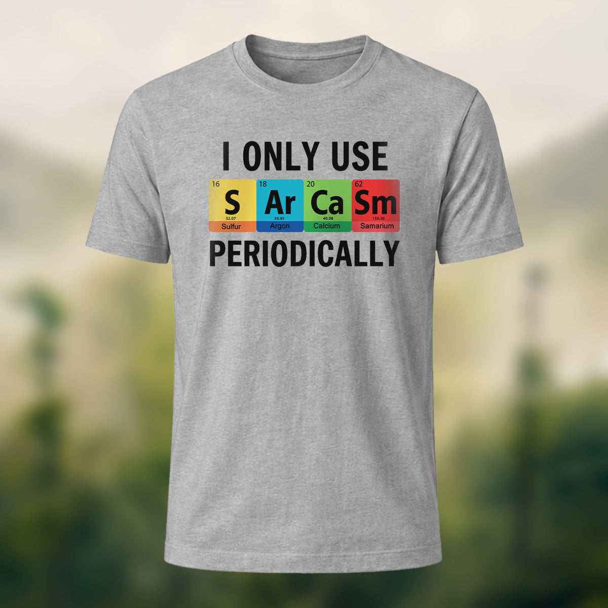 Chemical Element Print Casual Cotton T-Shirt Heather Grey