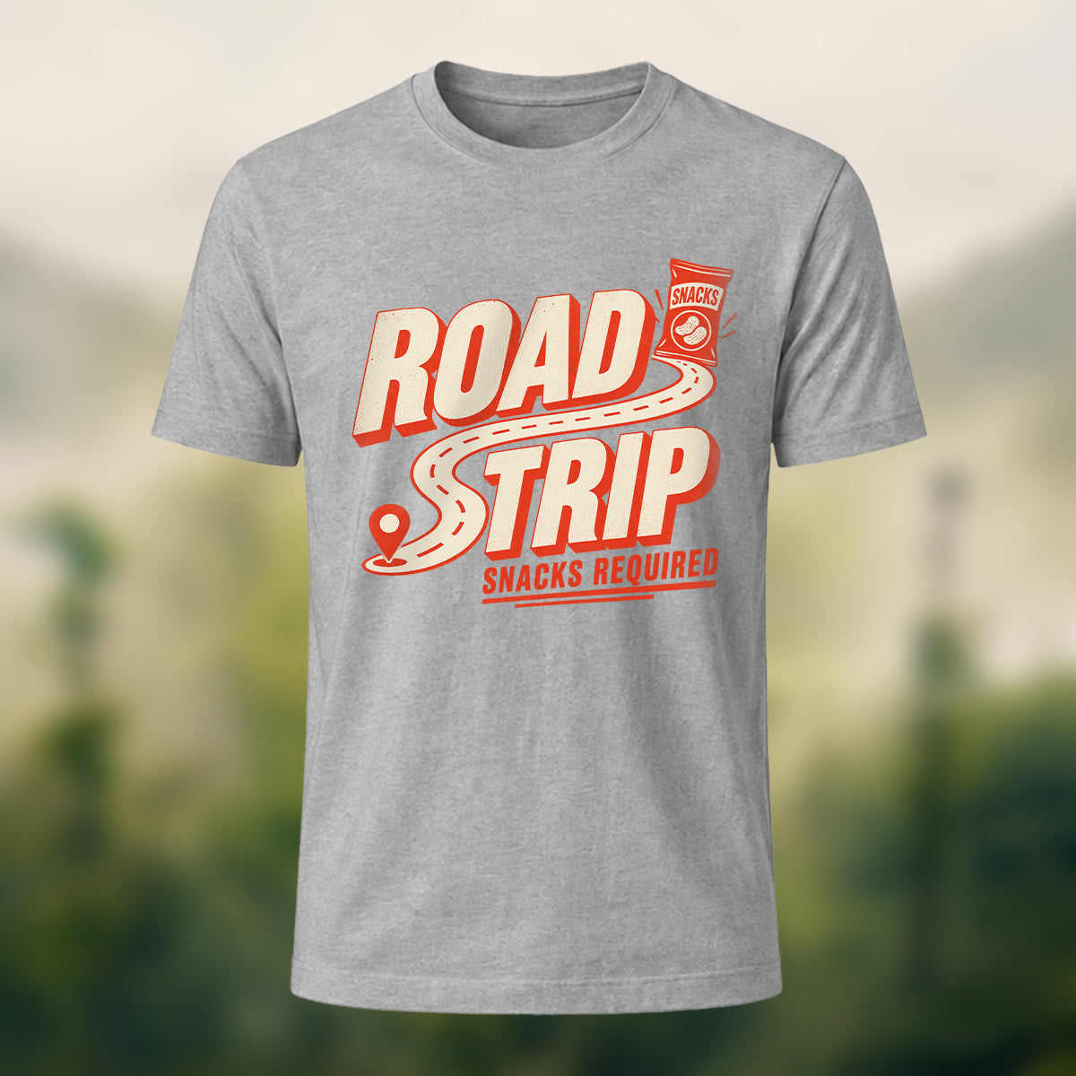 Vintage Road Trip Soft Cotton T-Shirt Heather Grey