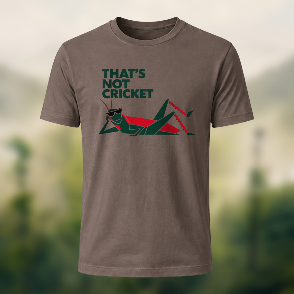 Witty Laid-Back Cricket Combed Cotton T-Shirt Coffee