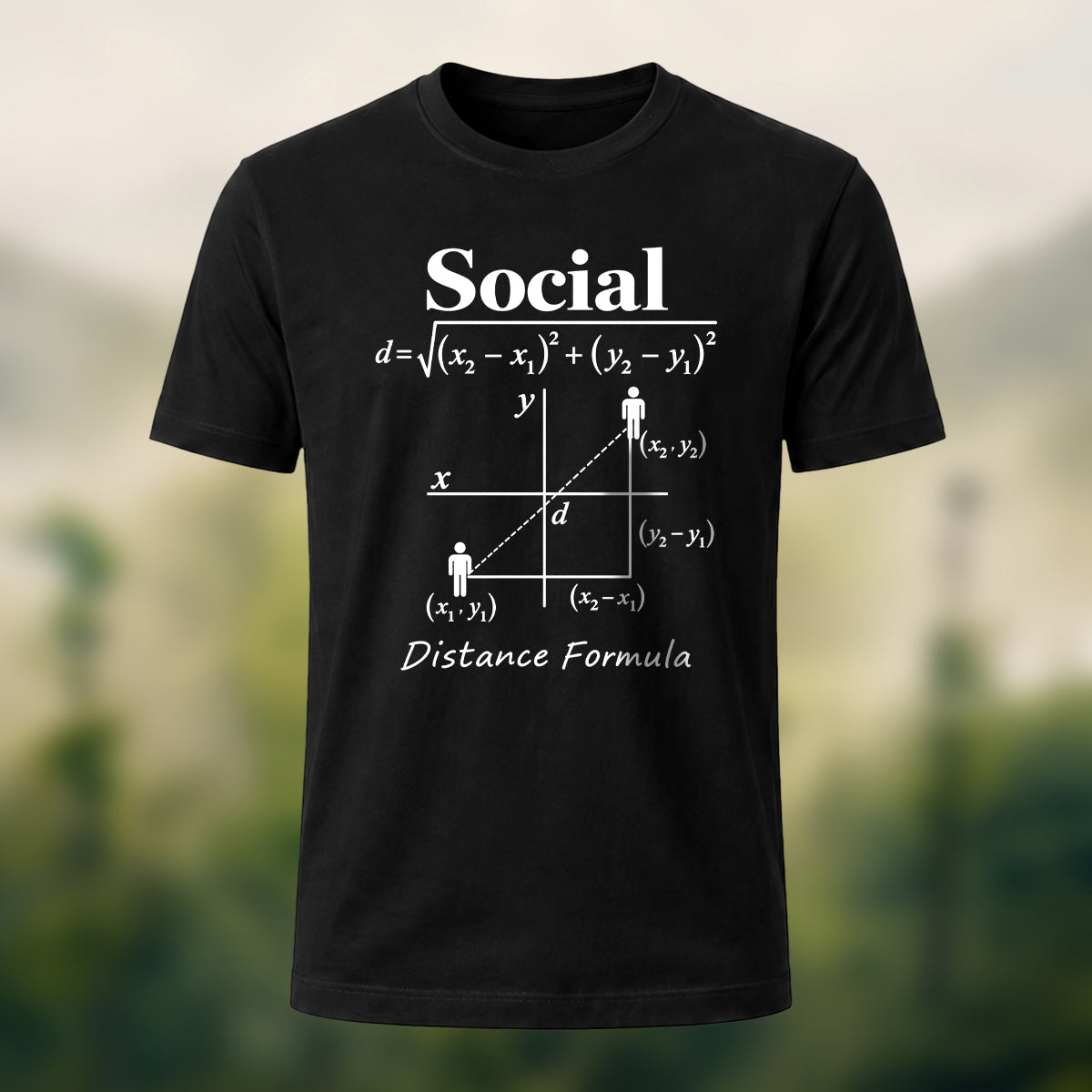 Creative Social Distance Premium Cotton T-Shirt Black