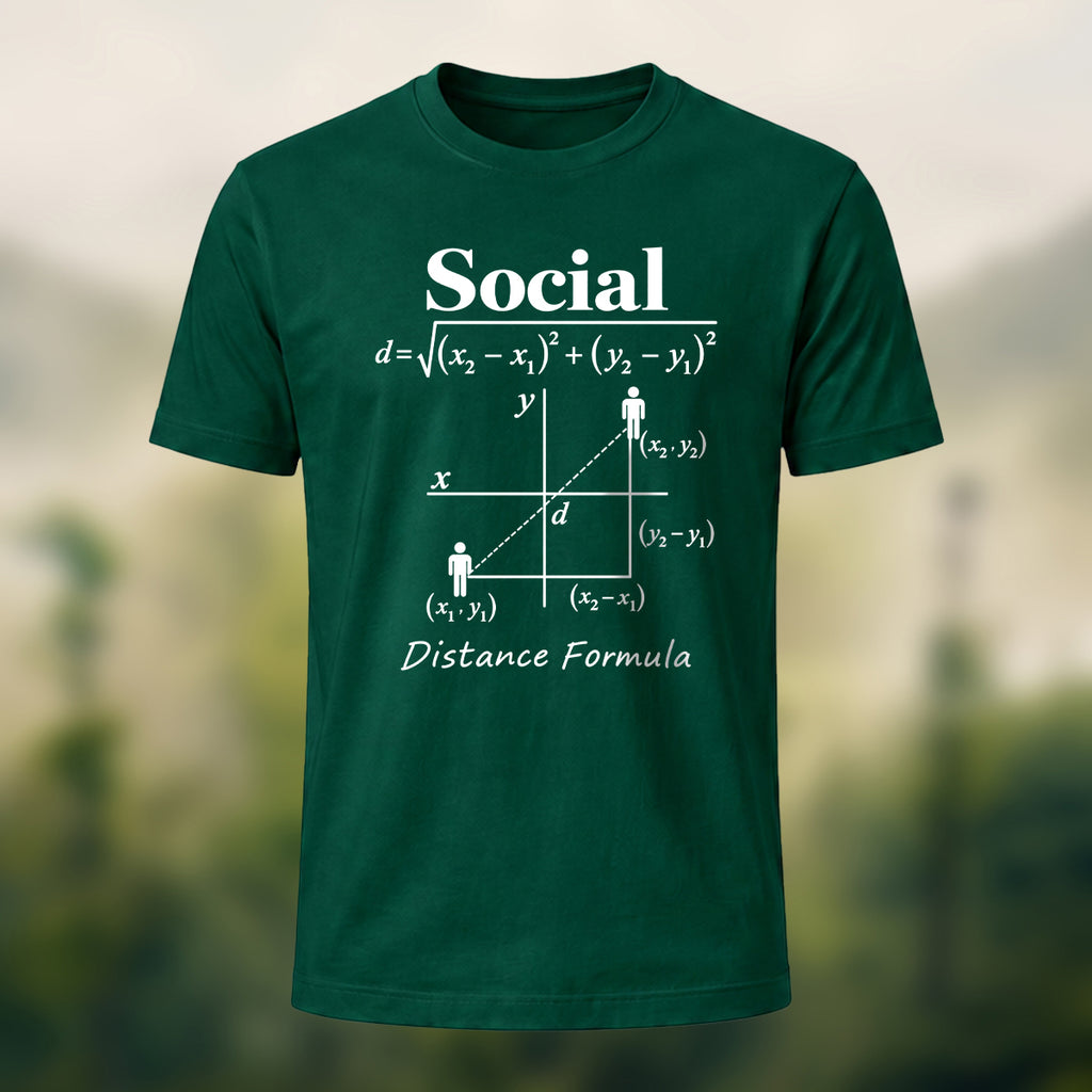 Creative Social Distance Premium Cotton T-Shirt Forest Green