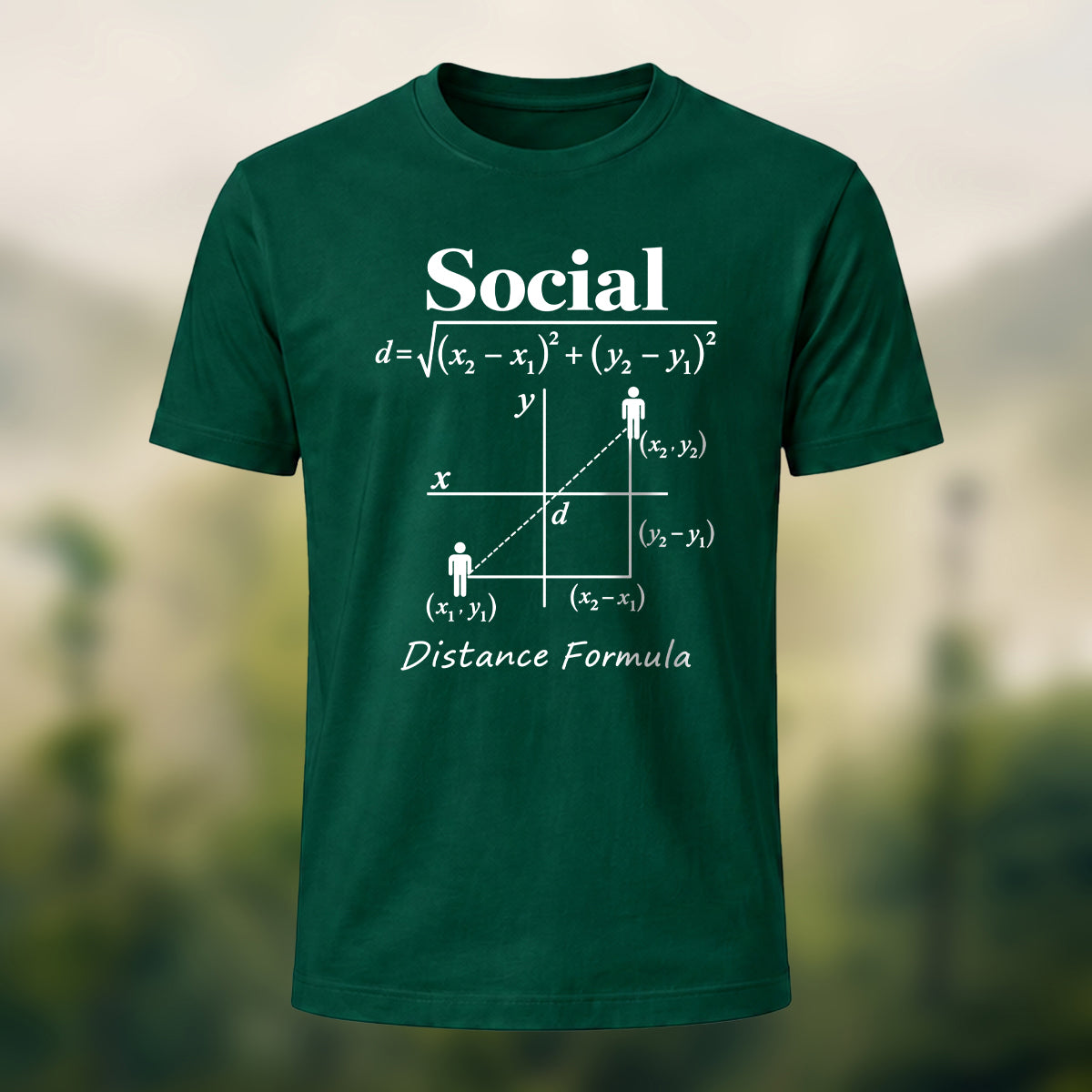 Creative Social Distance Premium Cotton T-Shirt Forest Green