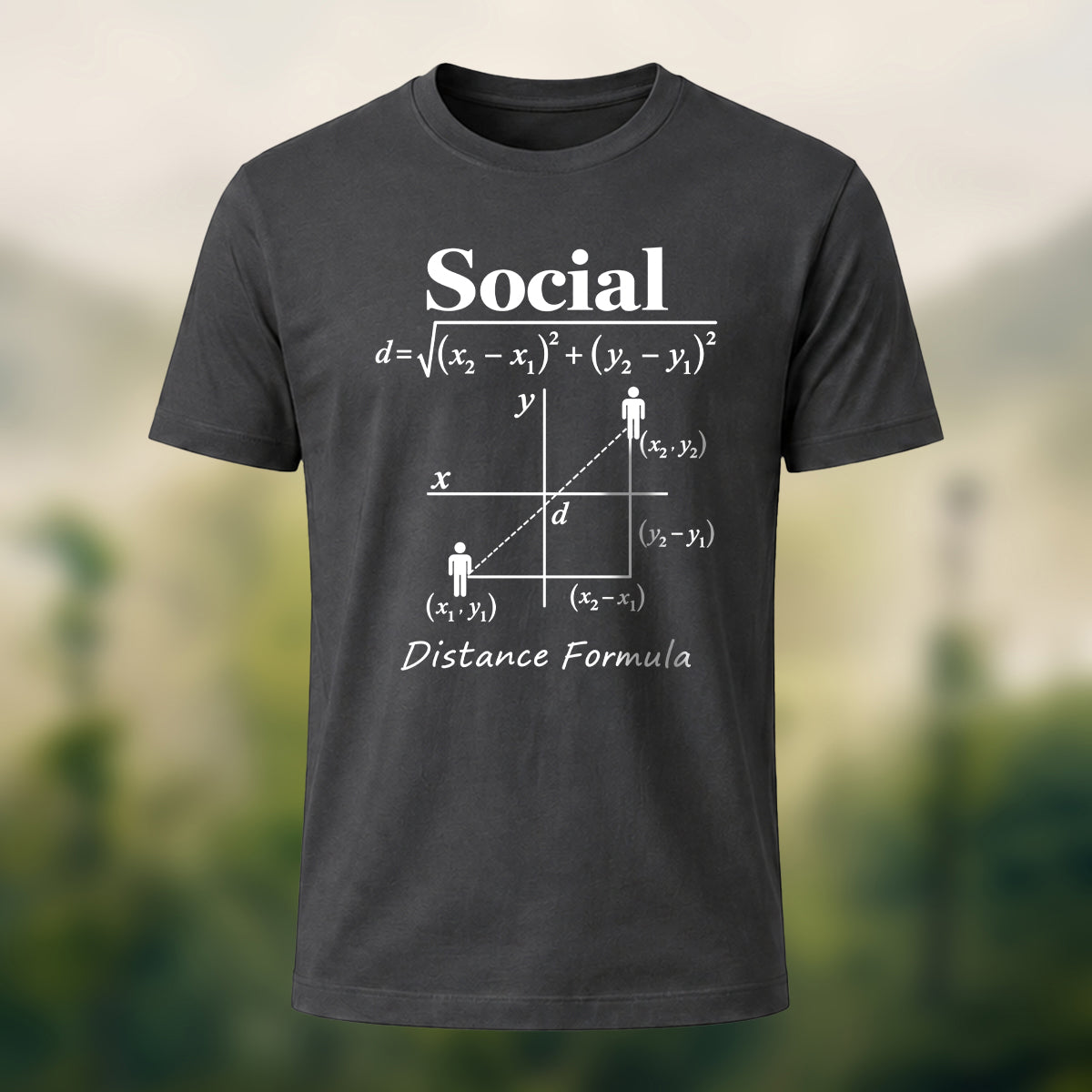 Creative Social Distance Premium Cotton T-Shirt Charcoal