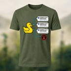 Rubber Duck Debugging Print Casual Soft Cotton T-Shirt Olive Green