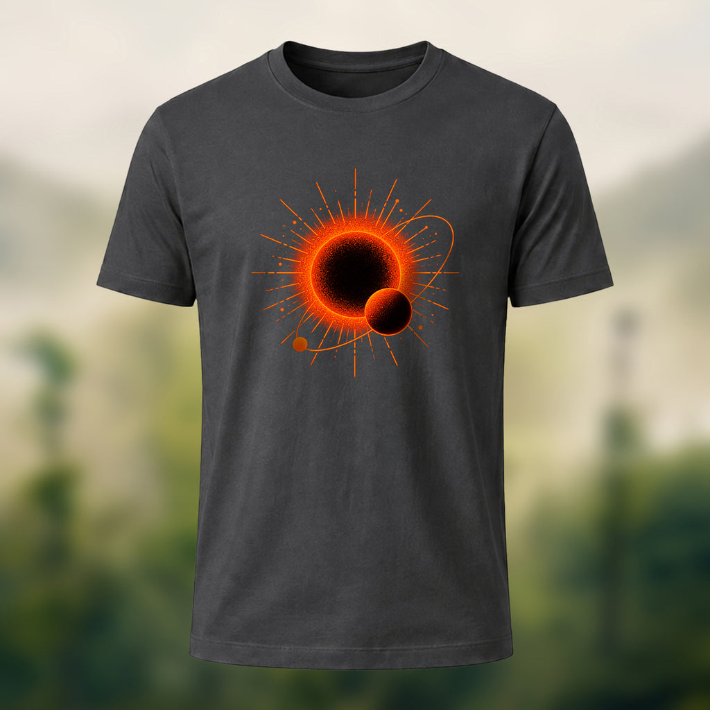 DTG Solar Planet Print Combed Cotton T-Shirt Charcoal