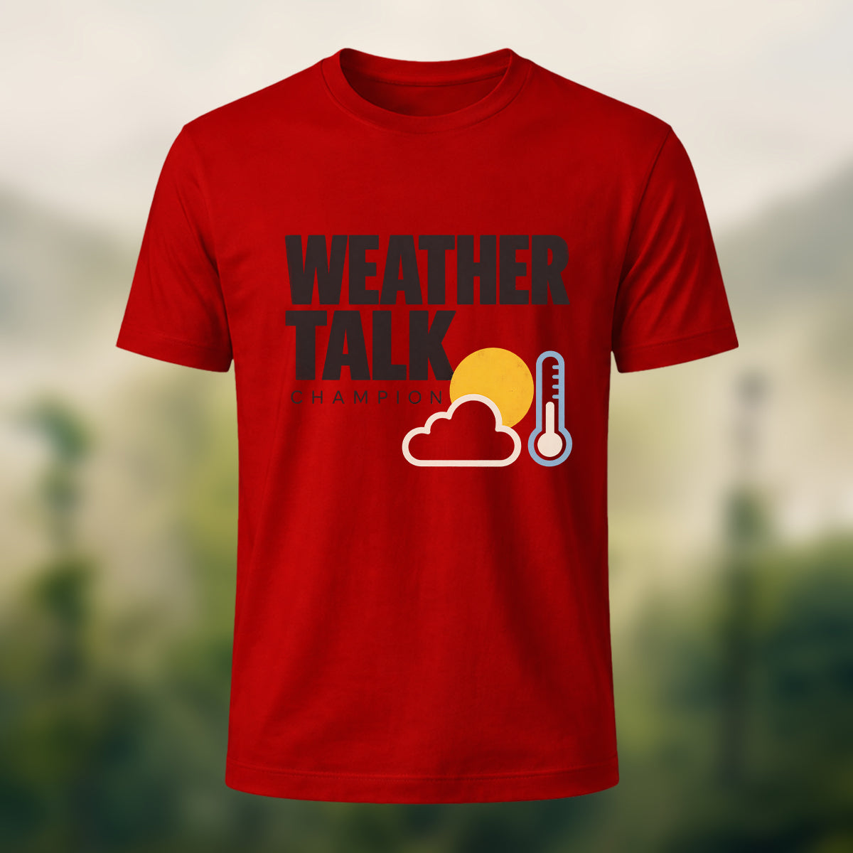 Laidback Weather Talk Soft Cotton T-Shirt Red