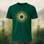 DTG Mystical Solar Ray Print Premium Cotton T-Shirt Forest Green