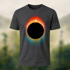 DTG Minimal Solar Eclipse Print Combed Cotton T-Shirt Charcoal