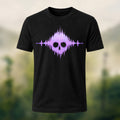 Gothic Skull Waveform Soft Cotton T-Shirt Black
