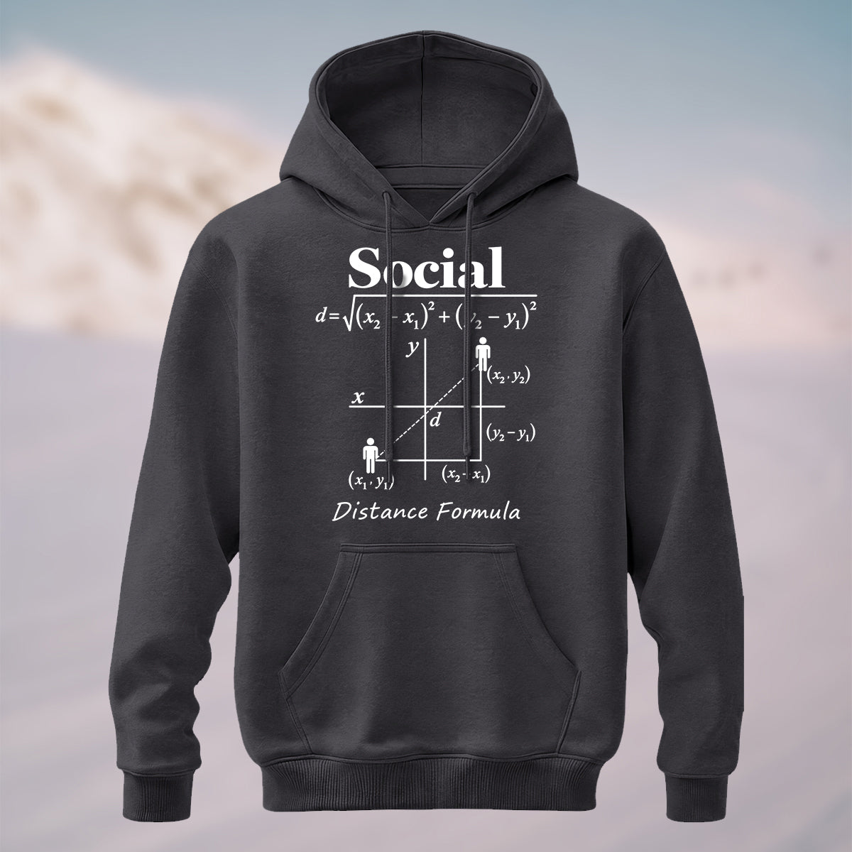 Cotton Made Geeky Social Distance Formula Hoodie Charcoal