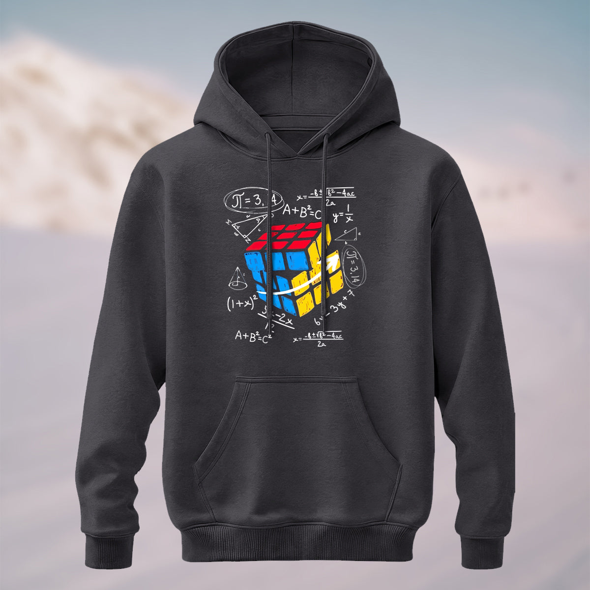 Cotton Made Vintage Math Formula Hoodie Charcoal