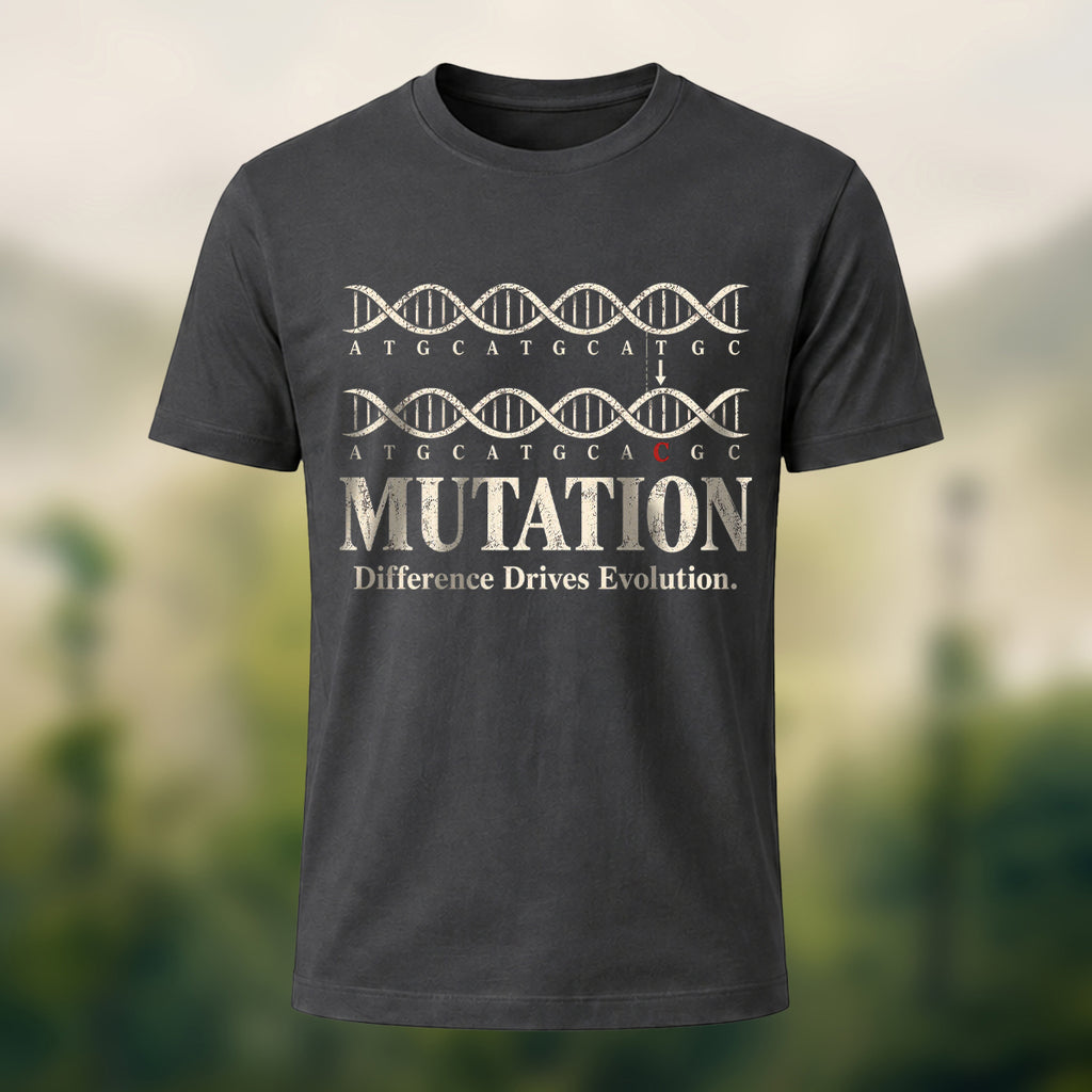 DNA Mutation Print Casual Soft Cotton T-Shirt Forest Green